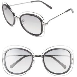 New Chloe Carlina Butterfly 56mm Sunglasses
